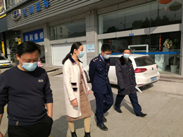 越城区市场监督管理局斗门所所长陈波一行莅临绍兴凯发k8国际指导市场复业工作